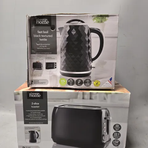 BOX OF APPROXIMATELY 6 ASSORTED ITEMS TO INCLUDE -FAST BOIL KETTLE, 2 SLICE TOASTER IN BLACK ETC