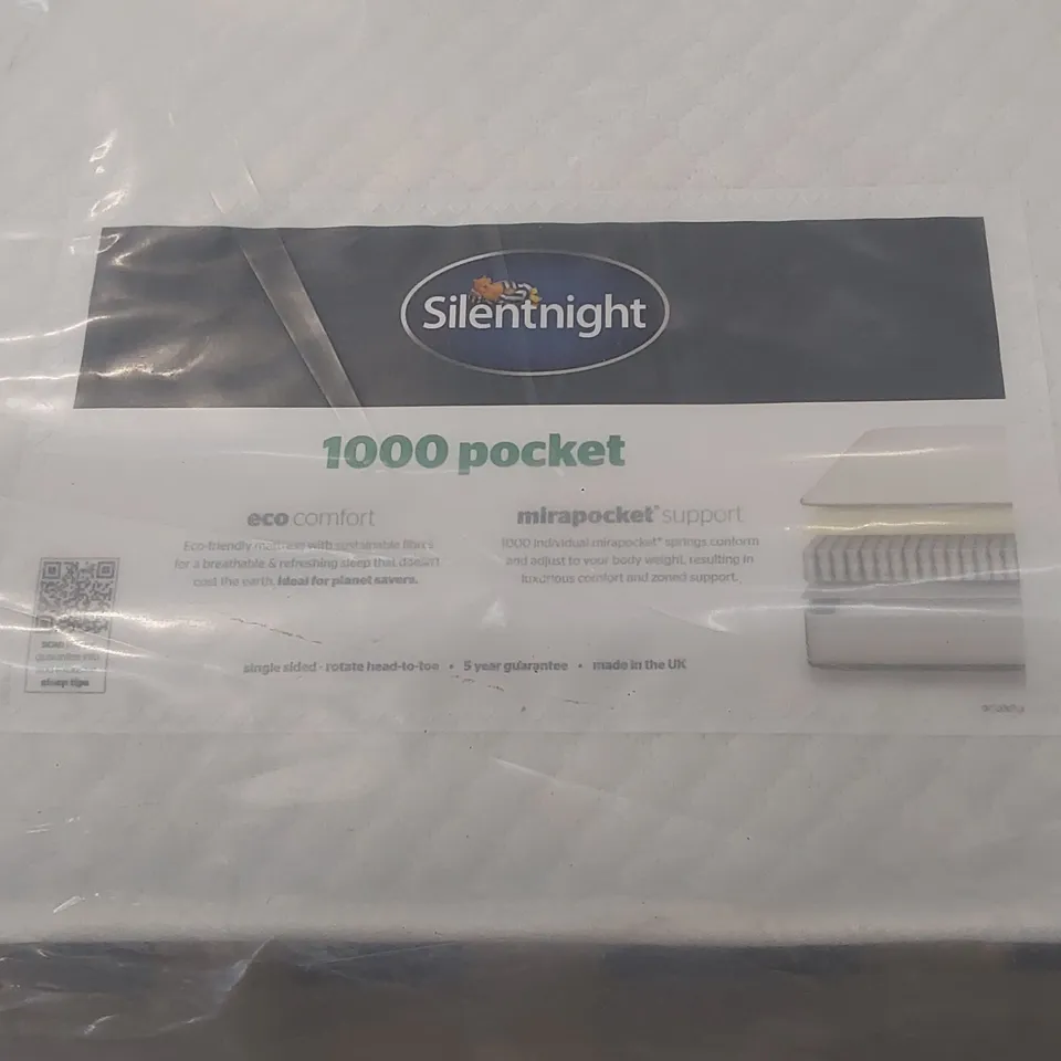BAGGED DESIGNER DOUBLE 135cm SILENTNIGHT MIA 1000 POCKET ORTHO FIRM MATTRESS RRP £599