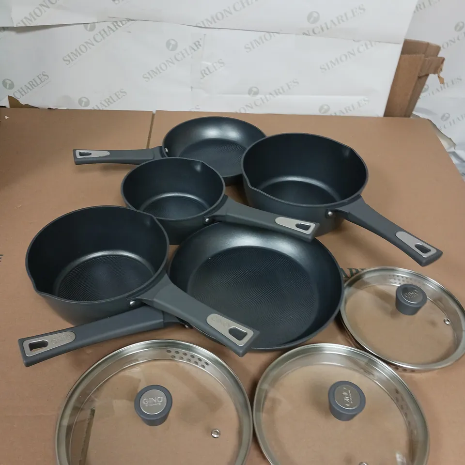 BOXED GINO D'ACAMPO FORGED ALUMINIUM 5 PIECE PAN SET 