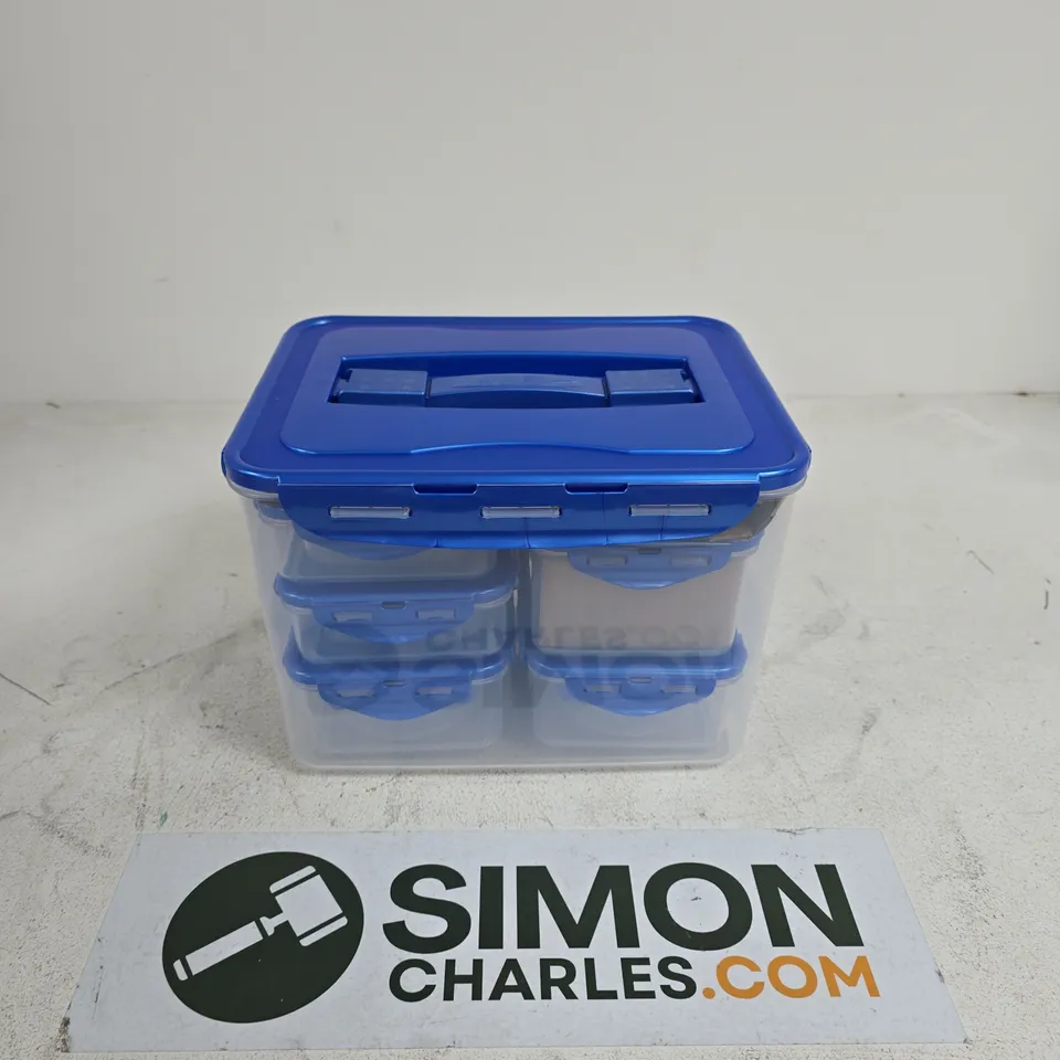 LOCK AND LOCK PLASTIC STORAGE BOXES WITH LIDS BLUE
