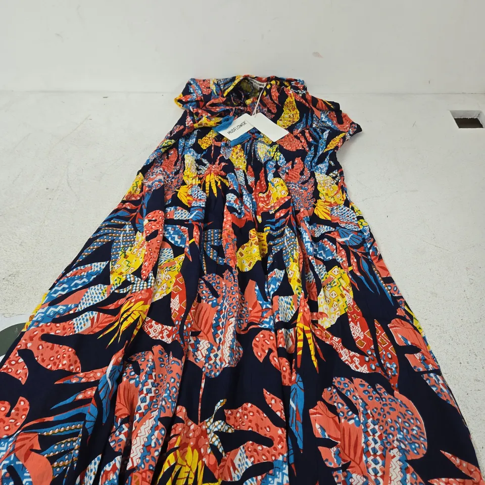 MUDFLOWER WOMEN'S DRESS – UK 10 – MULTICOLOUR ABSTRACT PRINT