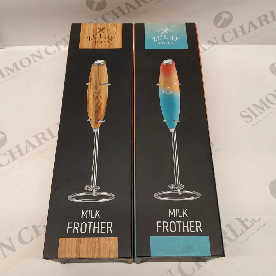 FOUR BRAND NEW BOXED ASSORTED ZULAY MILK FROTHERS