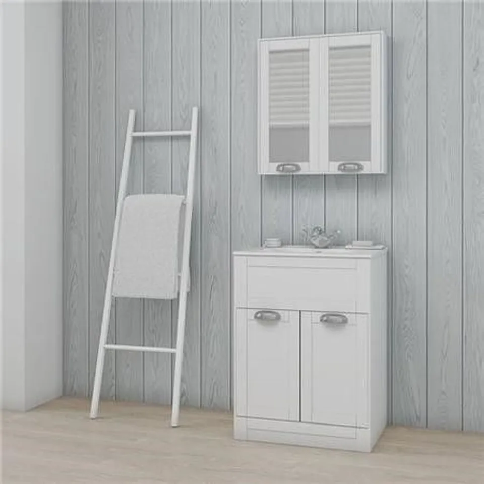 WHITE 600MM VANITY UNIT