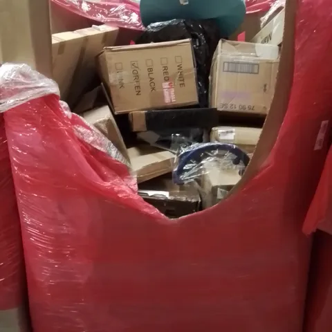 PALLET CONTAINING VARIOUS ASSORTED HOUSEHOLD ITEMS TO INCLUDE:  WALL CLOCK, POST BOX AND LOTS MORE UNMARKED BOXED ITEMS 