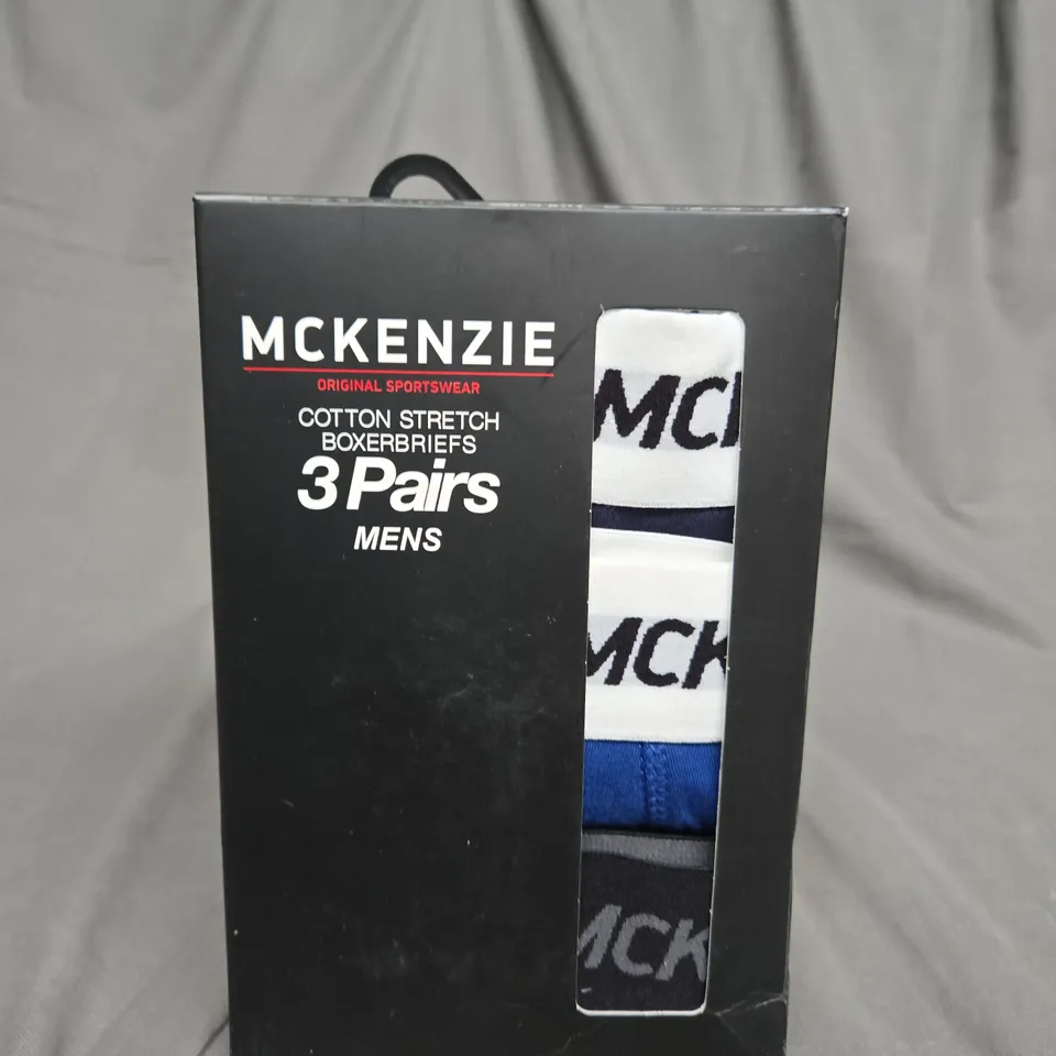 MCKENZIE COTTON STRETCH BOXERBRIEFS - 3 PAIRS - SIZE XL