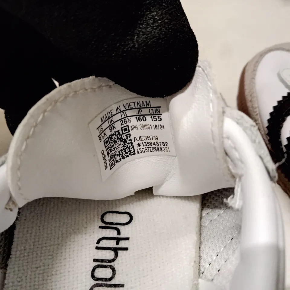 UNBOXED ADIDAS SAMBA CHILDREN'S SNEAKERS – WHITE/BLACK, UK SIZE (9K)