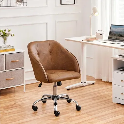 BOXED ERGONOMIC DESK CHAIR FOR HOME AND OFFICE USE - RETRO BROWN