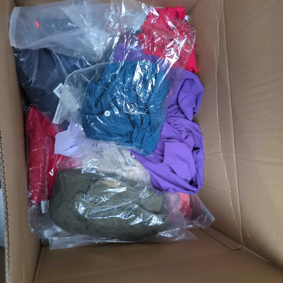 ASSORTED CLOTHING ITEMS IN CLEAR PLASTIC BAGS – CLOTHING, SHOES & ACCESSORIES