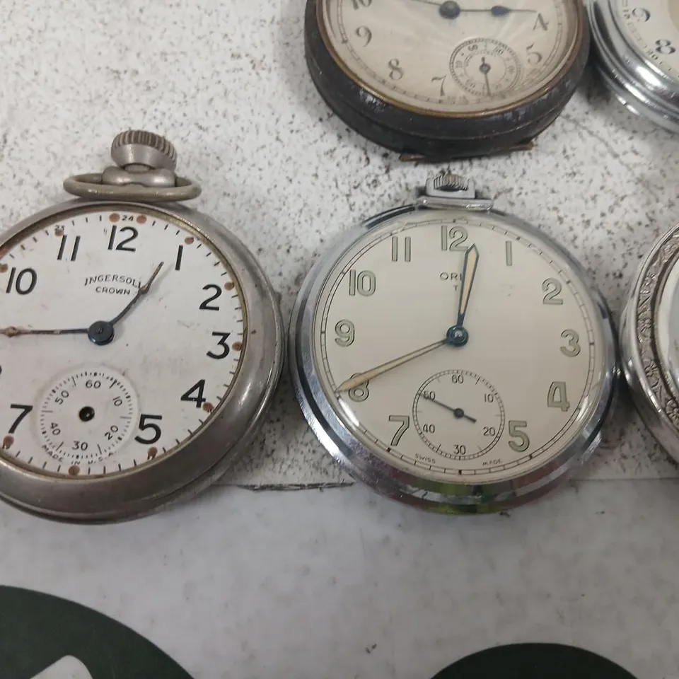 GROUP OF ANTIQUE POCKET WATCHES INCL. INGERSOLL BEST LEVER AND JOHN FORREST LONDON