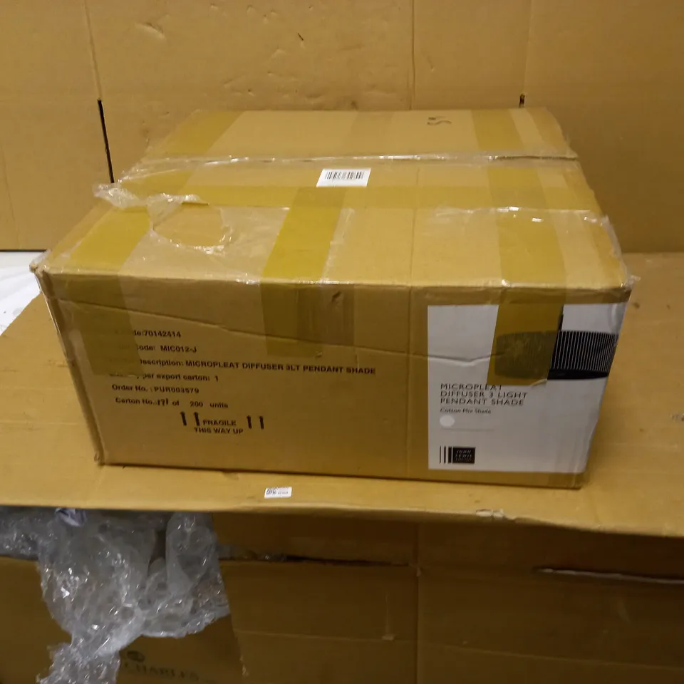 BOXED JOHN LEWIS MICROPLEAT DIFFUSER 3 LIGHT PENDANT SHADE