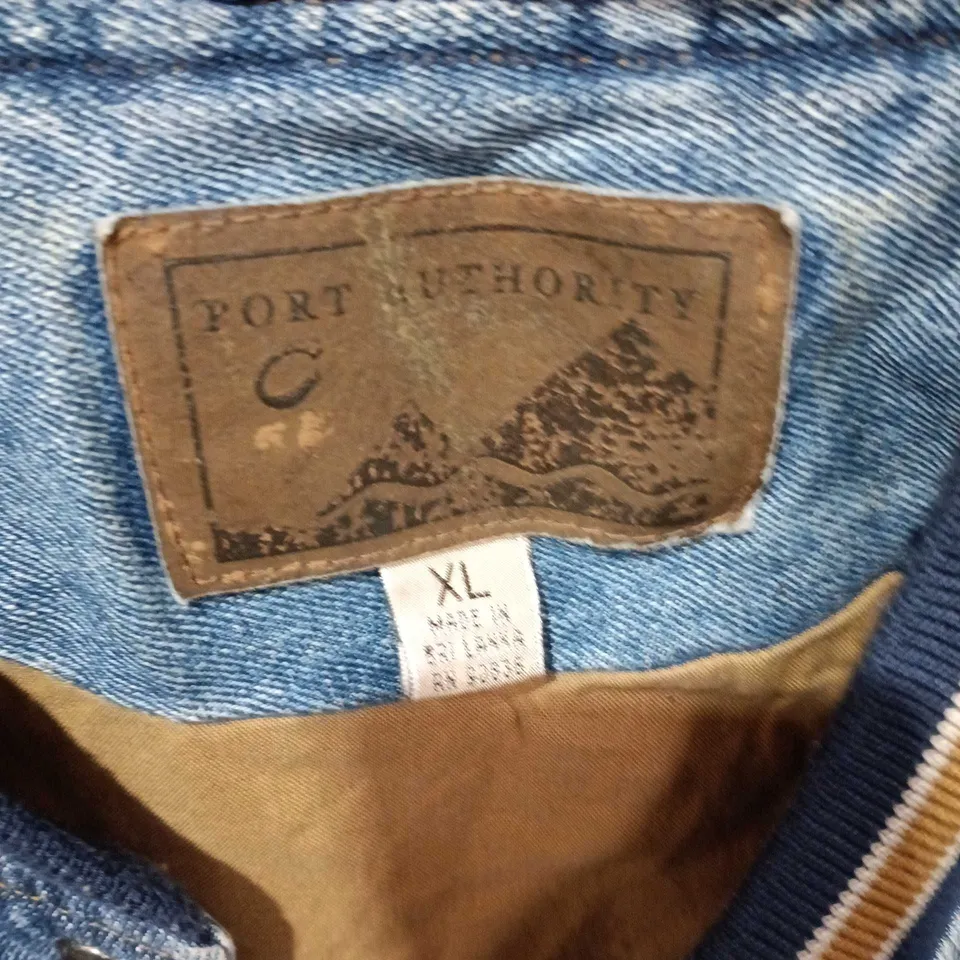 PORT AUTHORITY LOS ANGELES RAMS DENIM VARSITY JACKET – XL