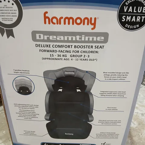 HARMONY DREAMTIME DELUXE COMFORT BOOSTER SEAT - BOXED (15-36 KG, GROUP 2-3)