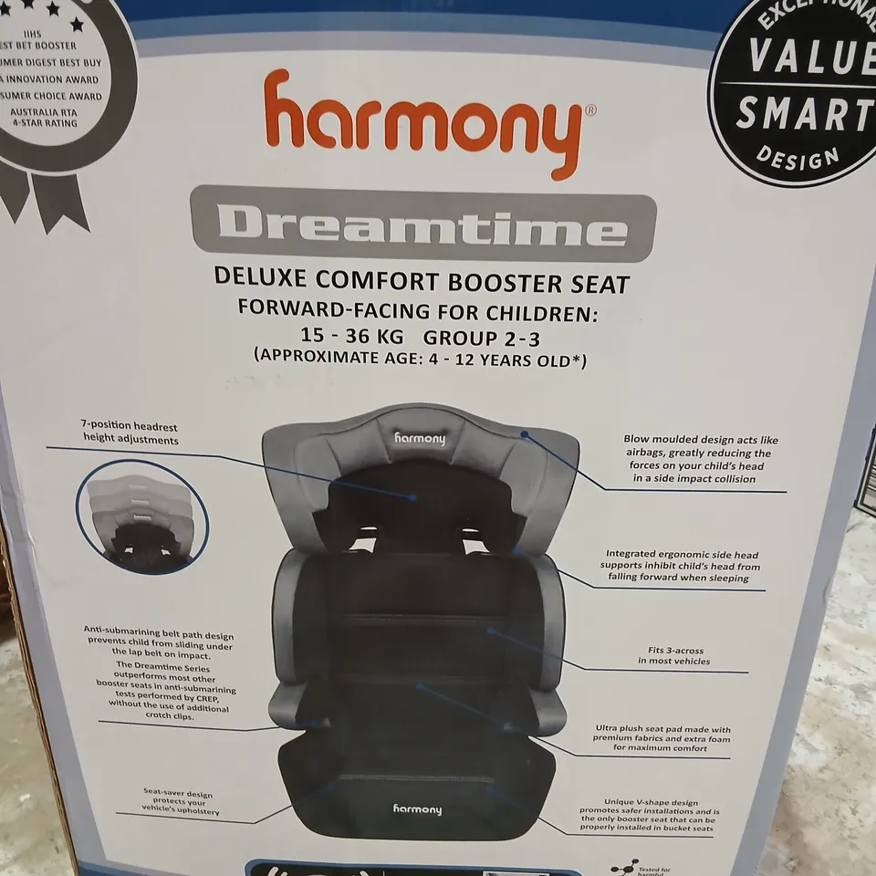 HARMONY DREAMTIME DELUXE COMFORT BOOSTER SEAT - BOXED (15-36 KG, GROUP 2-3)