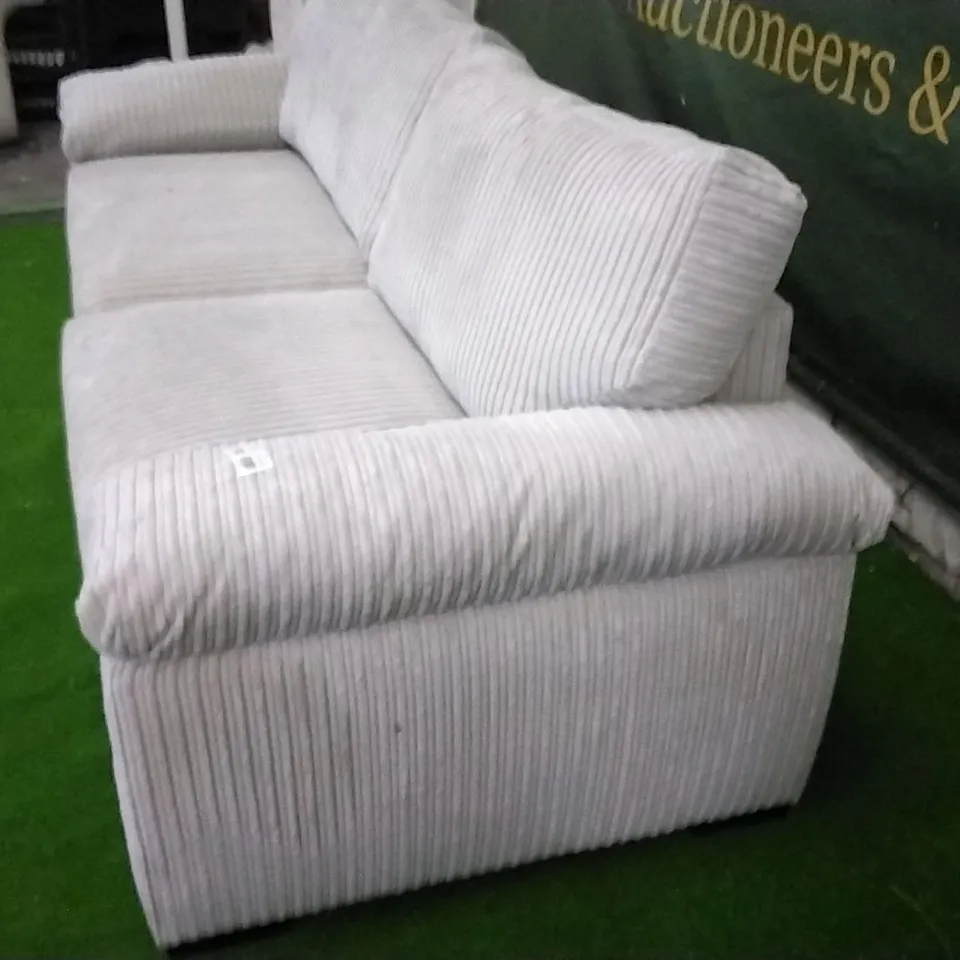 DESIGNER BEIGE CORDED FABRIC FOUR SEATER SOFA