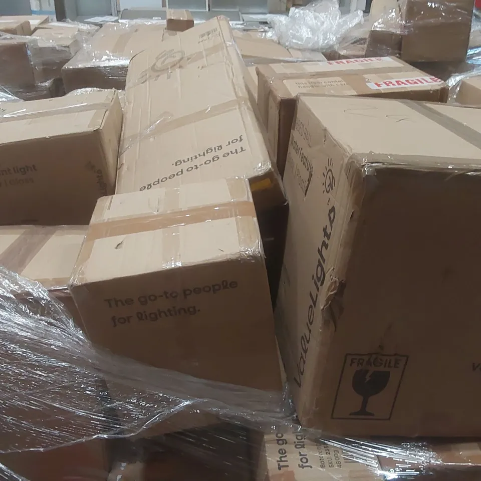 PALLET CONTAINING A VERY LARGE QUANTITY OF ASSORTED DESIGNER LIGHTING PRODUCTS