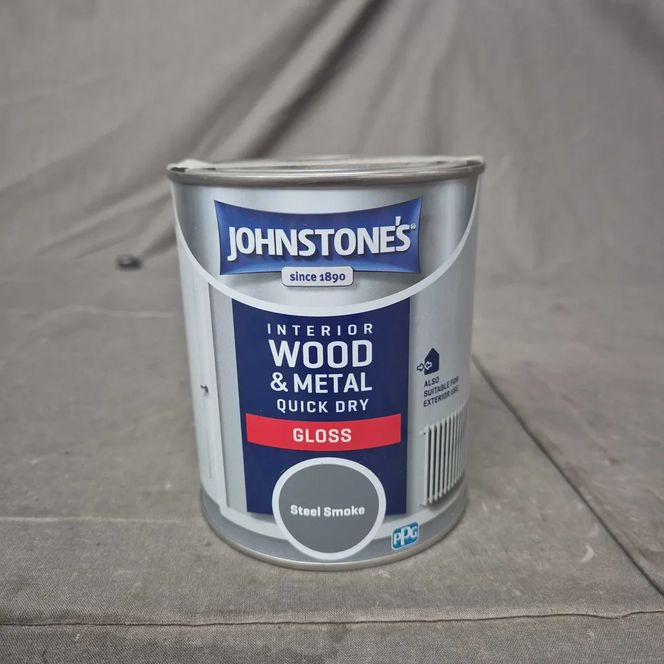 JOHNSTONE'S INTERIOR WOOD & METAL QUICK DRY GLOSS PAINT – STEEL SMOKE