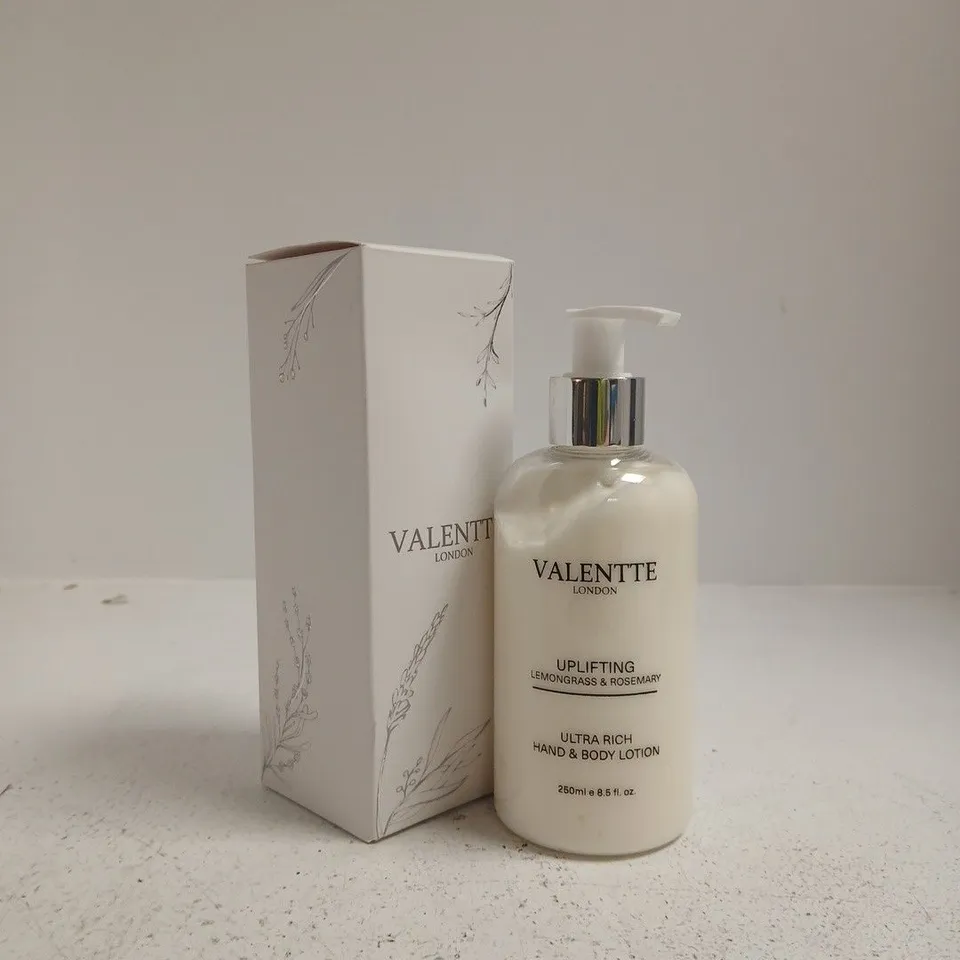 VALENTTE LONDON UPLIFTING LEMONGRASS & ROSEMARY HAND & BODY LOTION 250ML