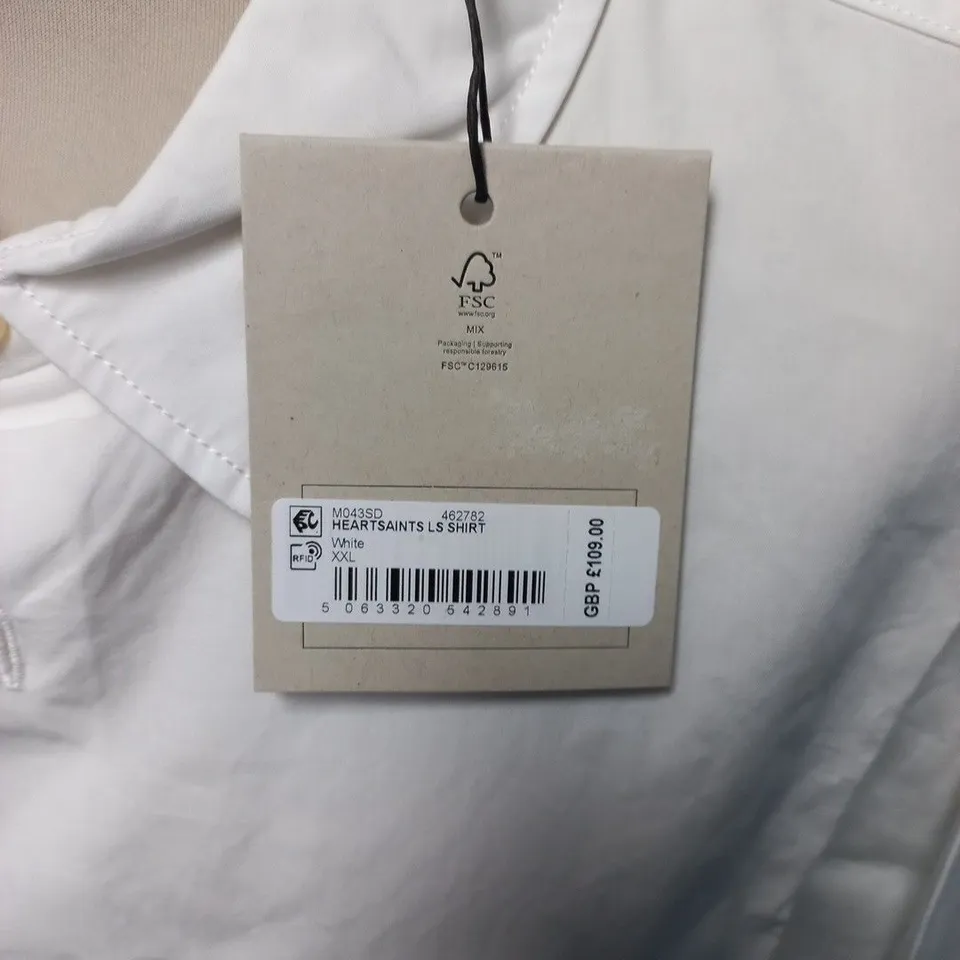 ALL SAINTS HEARTSAINT LONG SLEEVE SHIRT IN WHITE - XXL