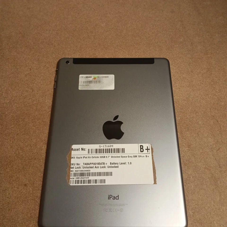 APPLE IPAD AIR 9.7-INCH 32GB SPACE GREY – CELLULAR