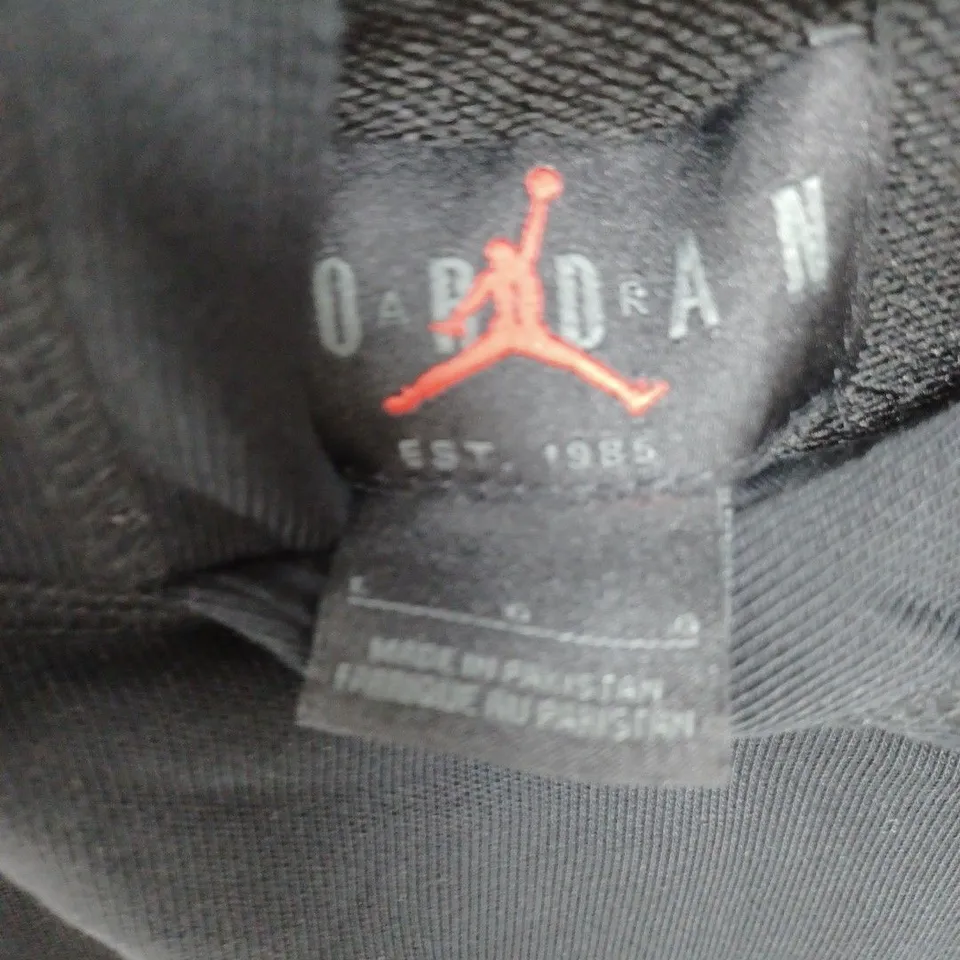 JORDAN BLACK LOGO HOODIE VEST- LARGE 