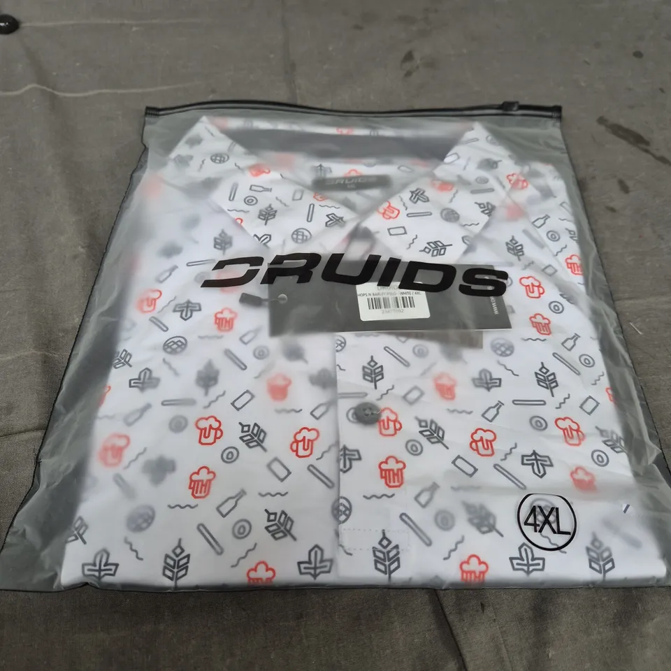 HOPS N BARLEY POLO SHIRT – WHITE – UK 4XL