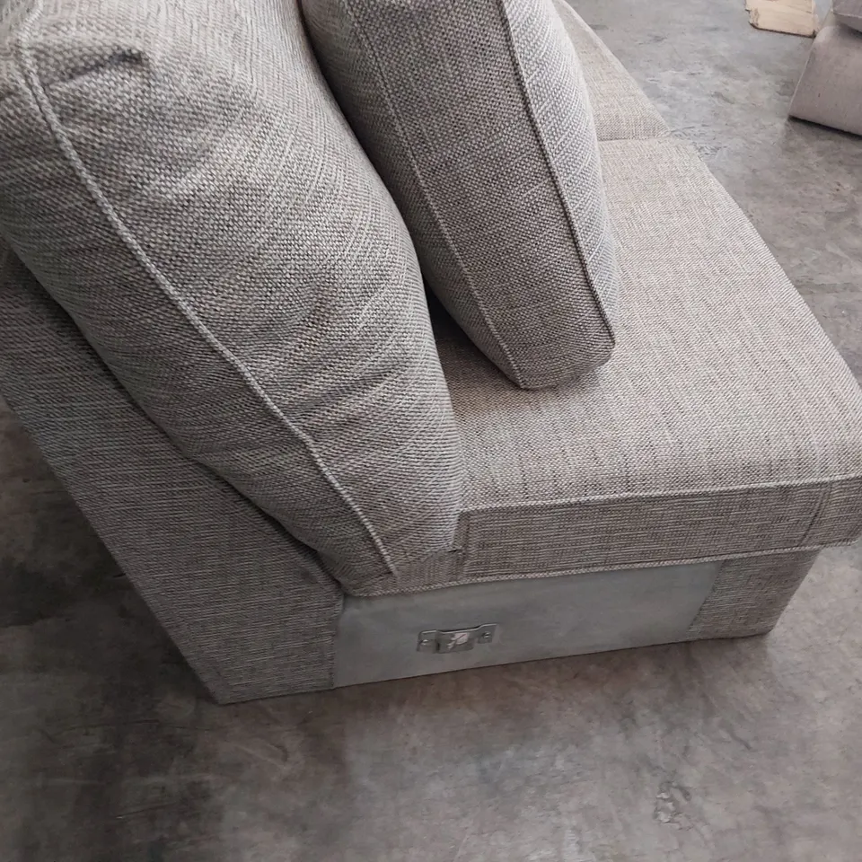 TWO SEATER SECTION LIGHT GREY FABRIC 