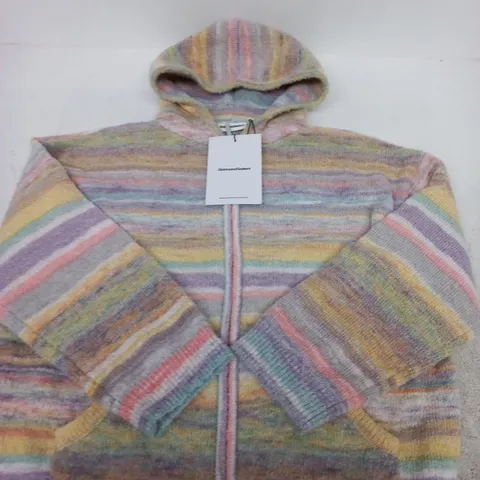 SISTERS AND SEEKERS STRIPED KNIT HOODIE - SIZE 2XS