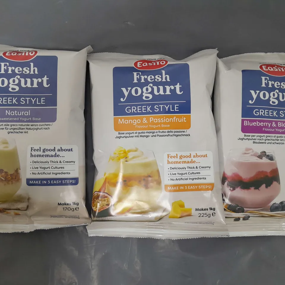 CAGE OF APPROXIMATELY 15 ASSORTED BOXES OF EASIYO FRESH YOGURT BASE PACKS IN VARIOUS FLAVOURS - COLLECTION ONLY