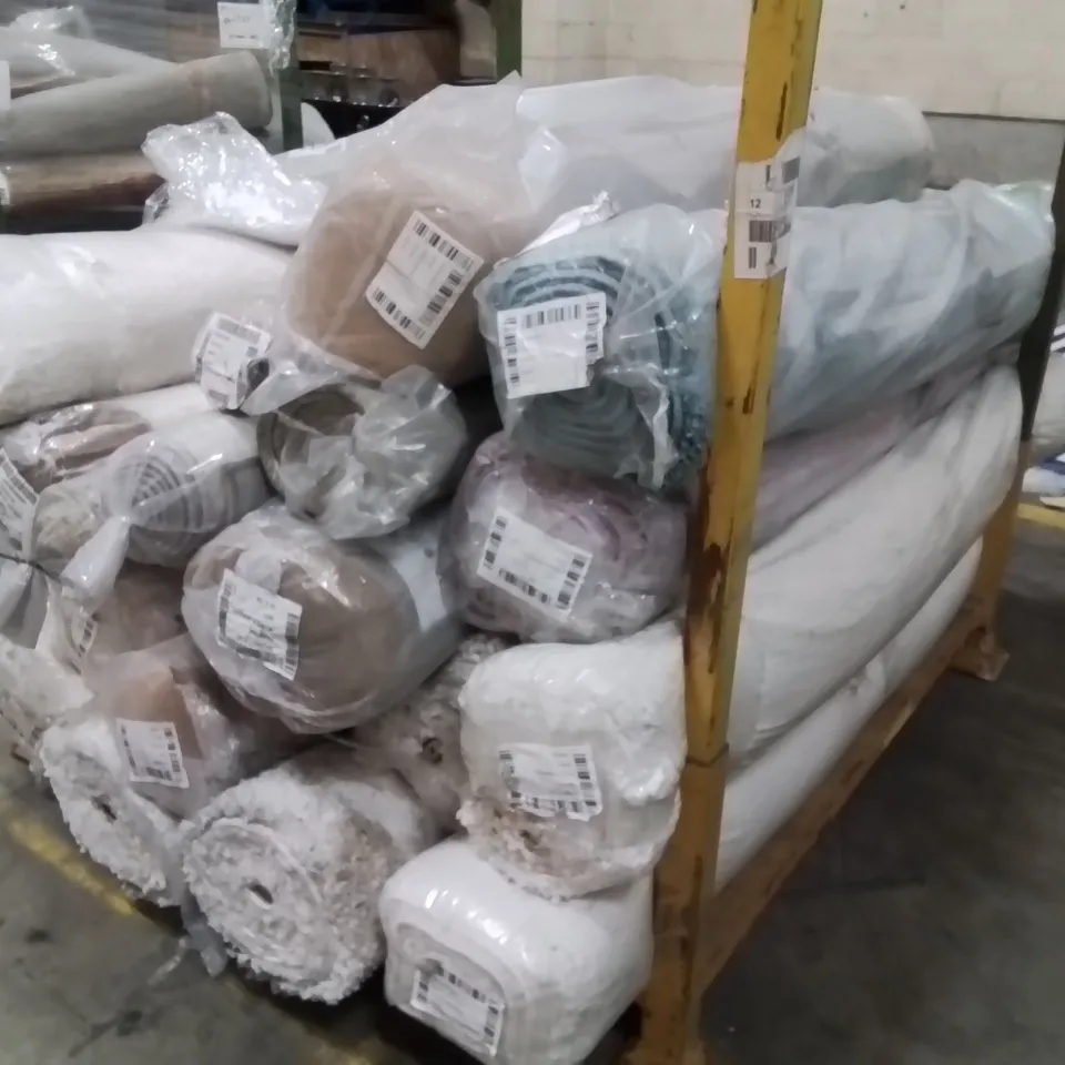 STILLAGE OF APPROXIMATELY 20 BAGGED QUALITY DESIGNER RUGS