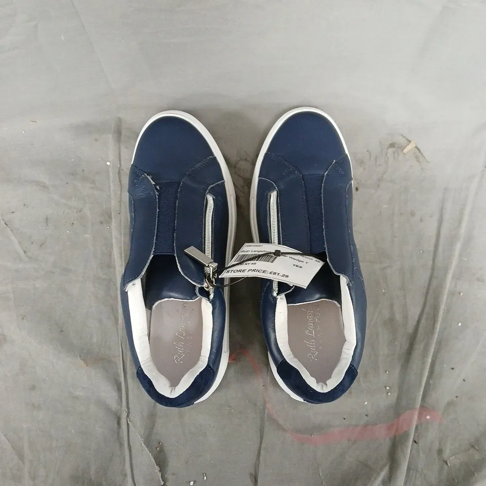 Ruth Langford Leather Wedge Trainers – Navy, UK 3.5 (EU 36) (USED)