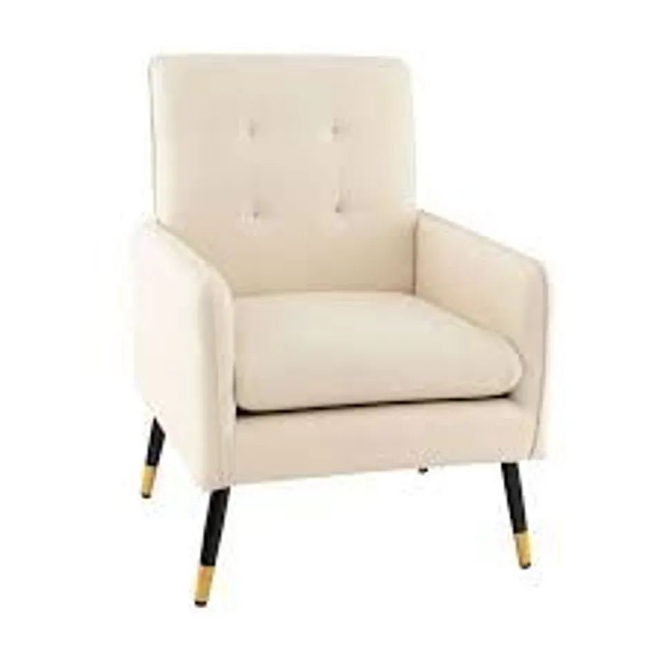 BOXED COSTWAY LINEN FABRIC ACCENT CHAIR MODERN SINGLE SOFA CHAIR - WHITE