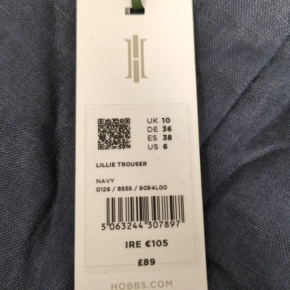 HOBBS LONDON LILLIE TROUSERS – NAVY, UK 10 (DE 36, ES 38, US 6)