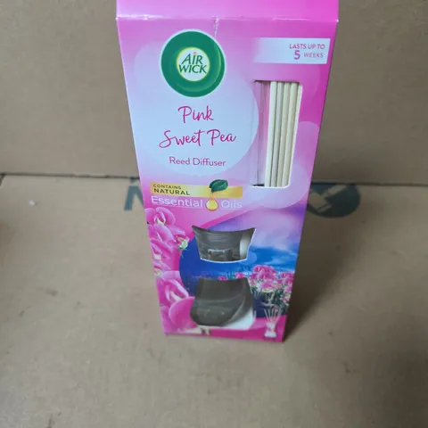 BOX OF APPROXIMATELY 5 AIR WICK PINK SWEET PEA REED DIFFUSER