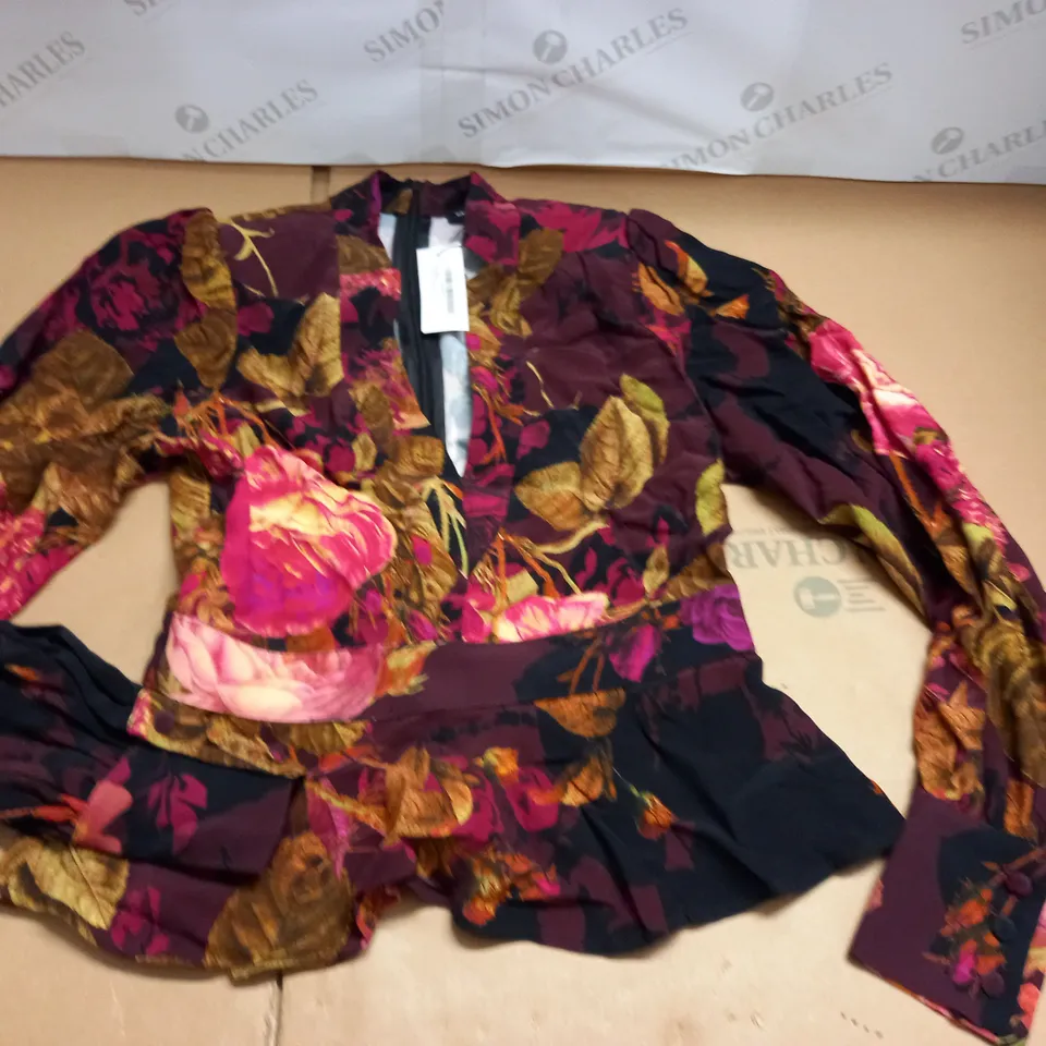 KAREN MILLEN LYDIA FLORAL BLOUSE - 10