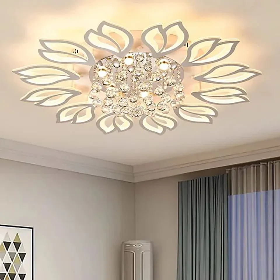BOXED GARWARM MODERN DIMMABLE LED CEILING LIGHT WITH REMOTE, 55W, WHITE