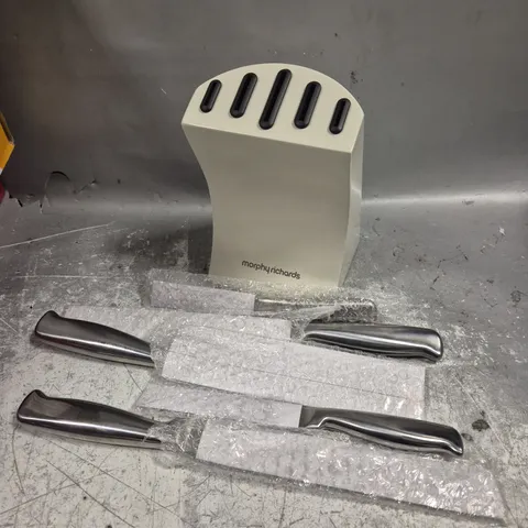 BOXED MORPHY RICHARDS ACCENTS KNIFE BLOCK SET