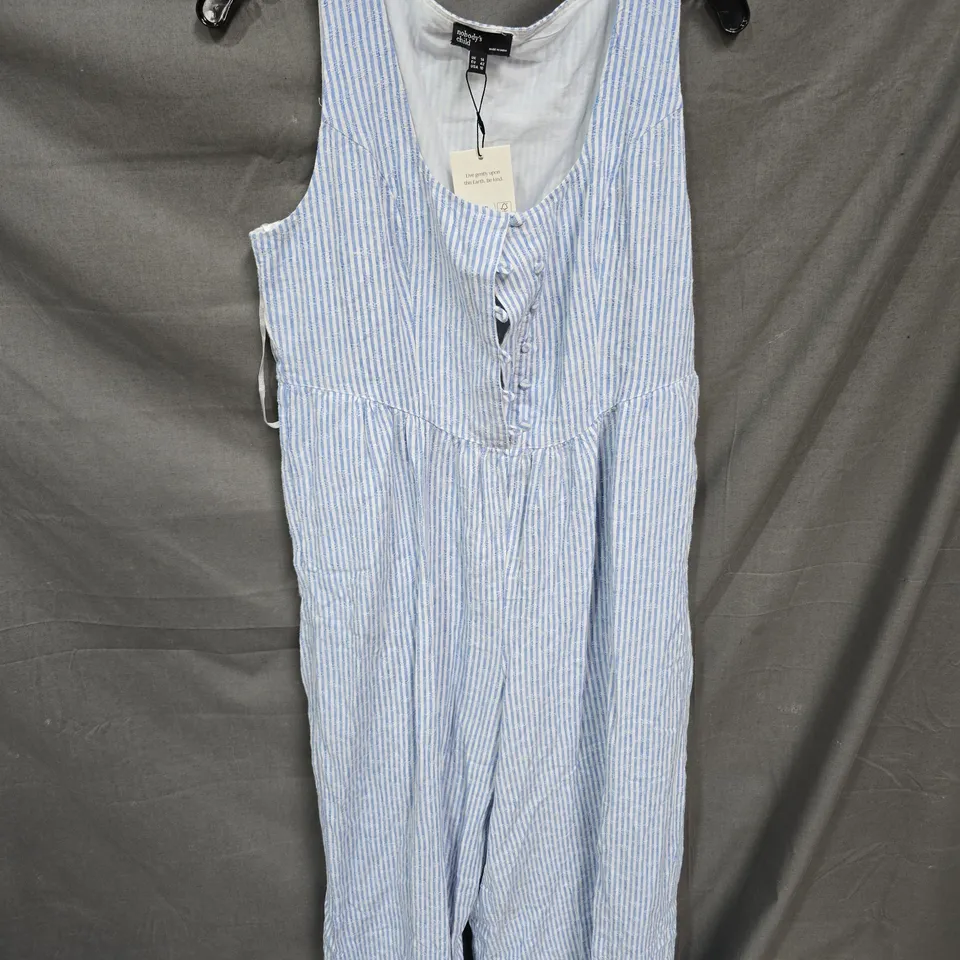 NOBODY'S CHILD CORA JUMPSUIT IN BLUE STRIPE SIZE 14