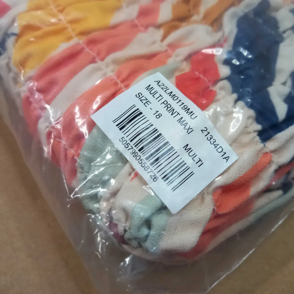 PACKAGED DESIGNER MULTI PRINT MAXI DRESS - SIZE 18