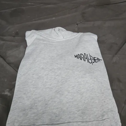 MARAUDER HOODIE – GREY FLEECE SWEATSHIRT SIZE M