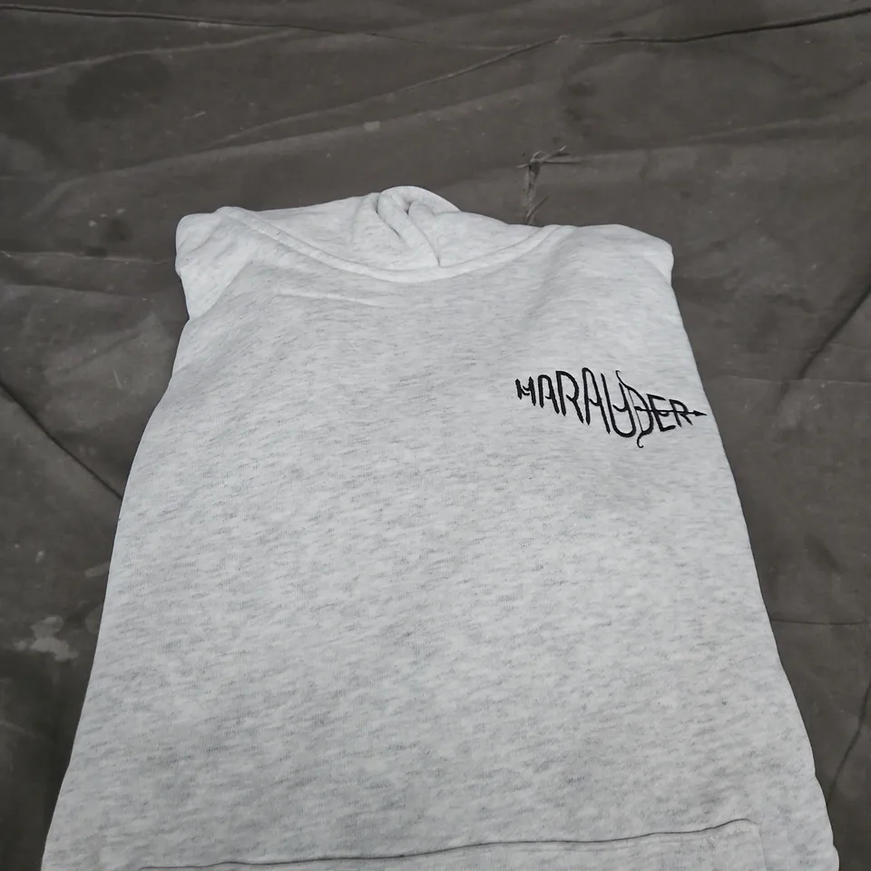 MARAUDER HOODIE – GREY FLEECE SWEATSHIRT SIZE M