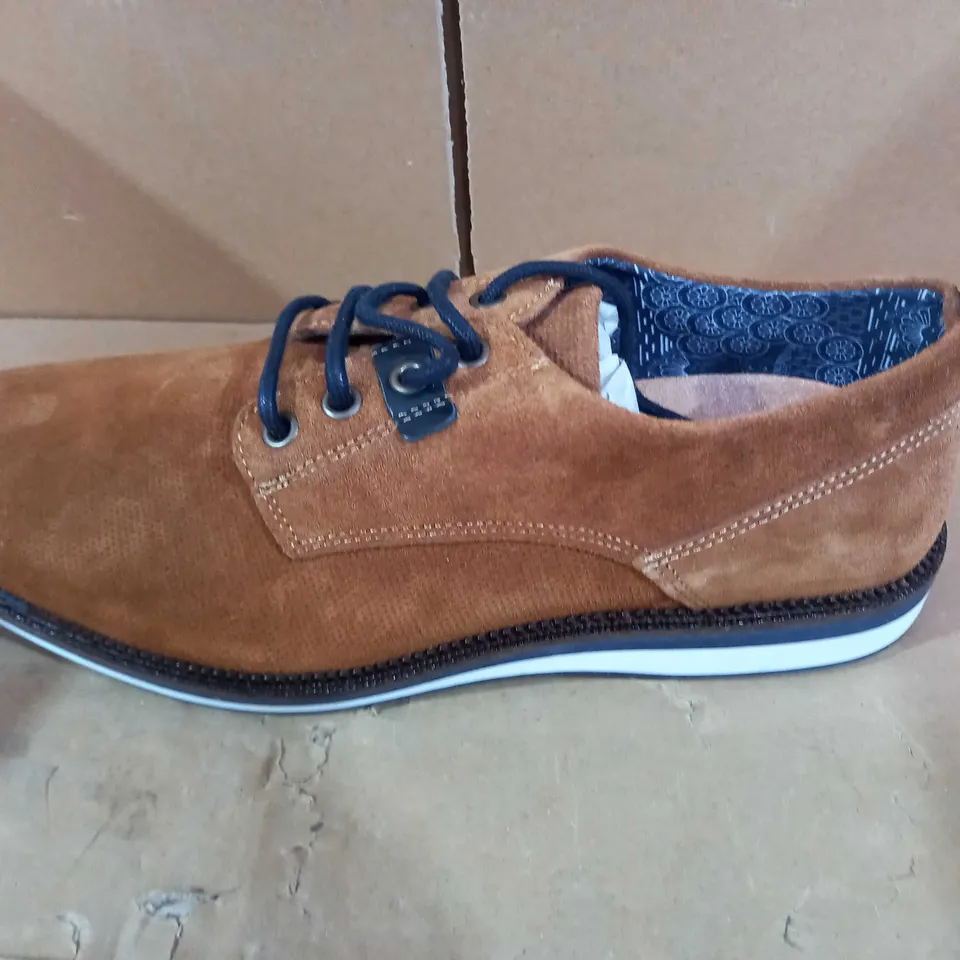 MODA IN PELLE MENS BRONSON LACE SHOES - TAN NAVY - UK 11