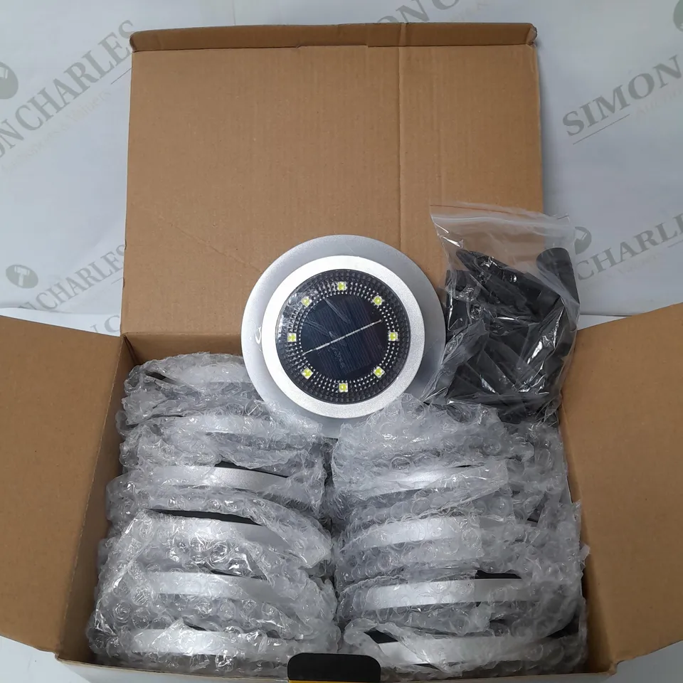 BOXED WHITELIGHT GROUND SOLAR POWERED DISK LIGHTS 