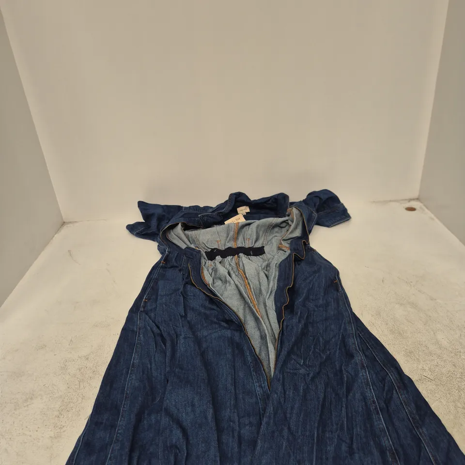 ME+EM DENIM FIT AND FLARE MIDI DRESS – WASHED BLUE, UK 12 (US 8, EU 40)