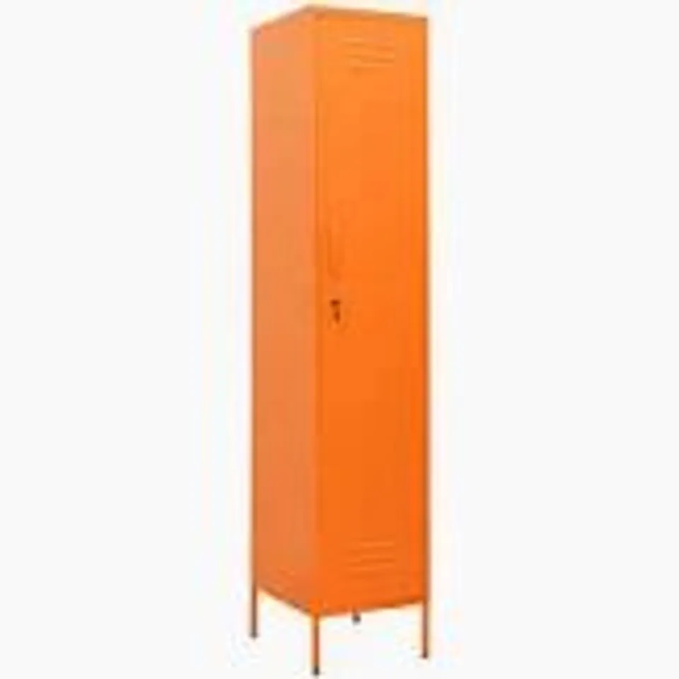 BOXED OBERDAN 1-DOOR 4 - SHELF STORAGE CABINET - ORANGE (1 BOX)