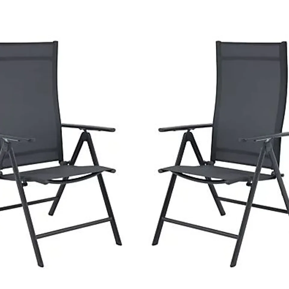 OUTLET GREEN LOUNGE SET OF 2 FOLDING RECLINERS GRAPHITE