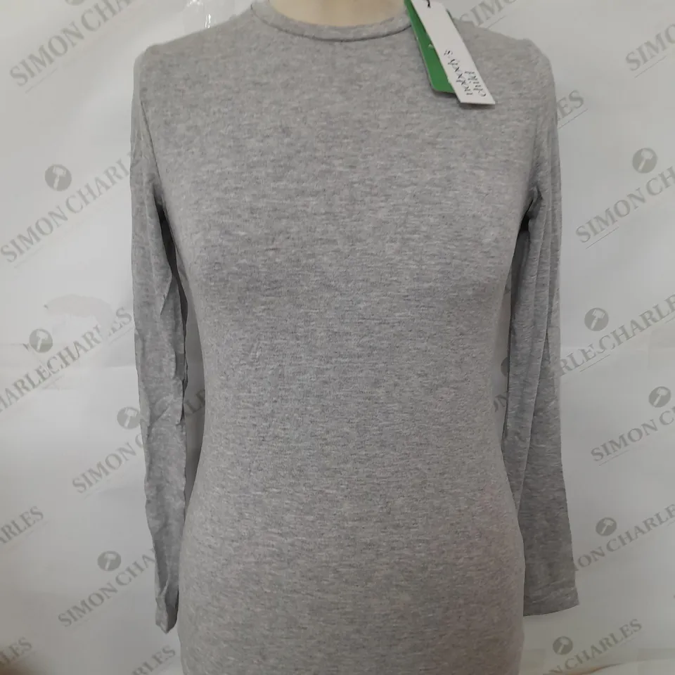 NOBODYS CHILD JERSEY GREY LONG SLEEVE TOP - SIZE UK 6