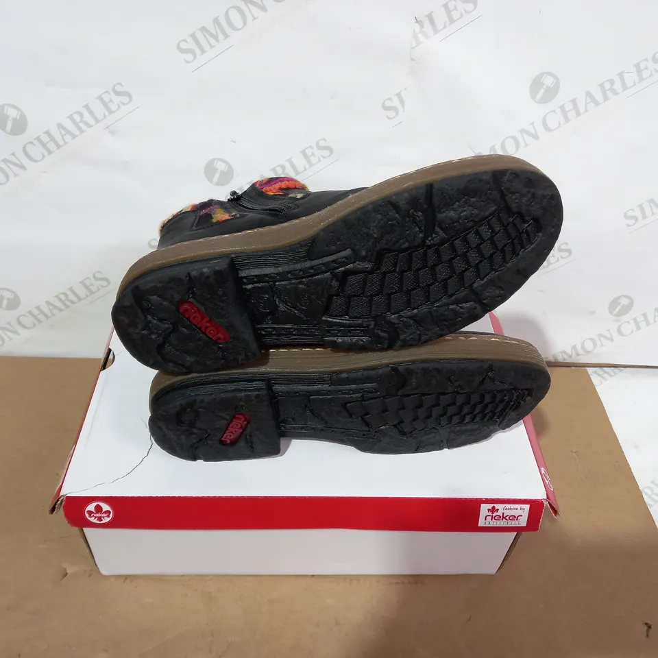 BOXED PAIR OF RIEKER BOOTS- SIZE 38