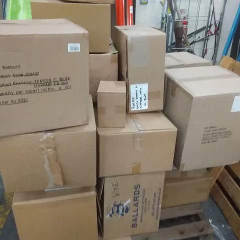 PALLET OF APPROXIMATELY 20 BOXED LAMPSHADES INCLUDING EUGENIE SPARE SHADE, CIBANA SHADE, ZUCCARO EMPIRE DRUM SILK SHADE, BROWN SHADE