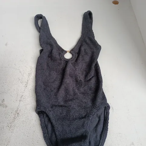 HUNZA G ONE SIZE NAVY TEXTURED SWIMWEAR