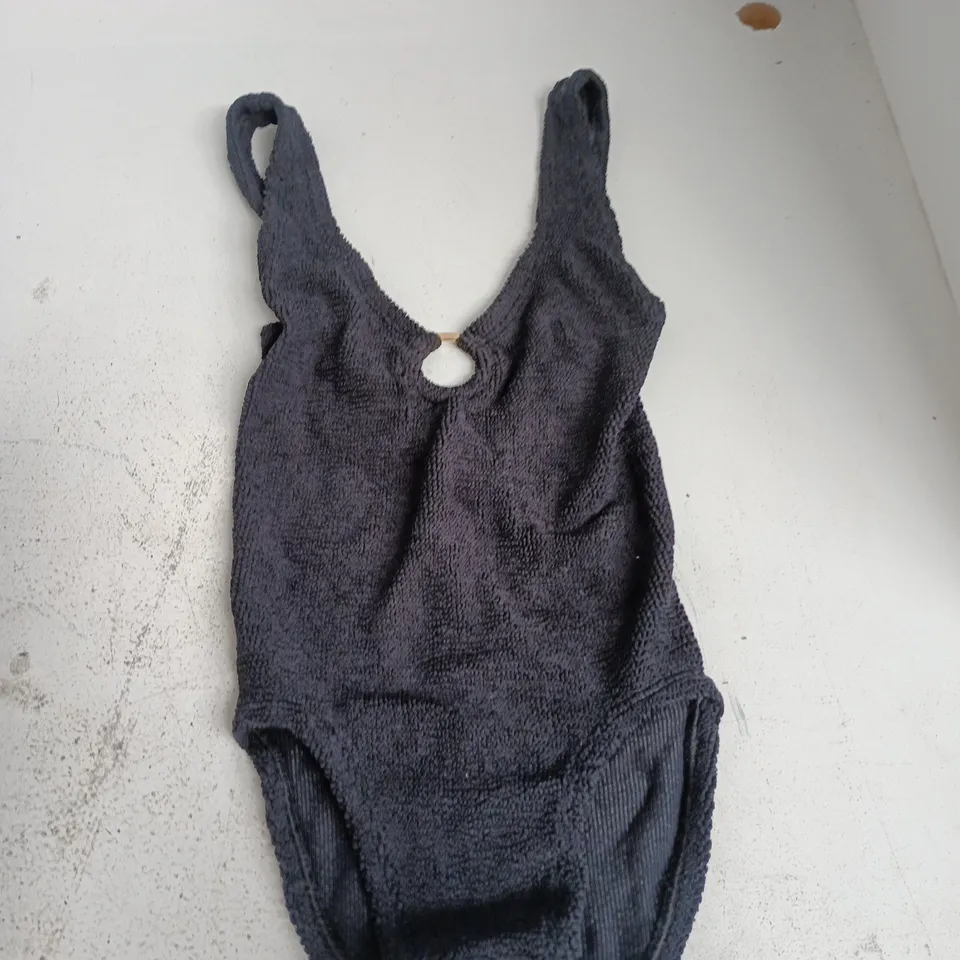 HUNZA G ONE SIZE NAVY TEXTURED SWIMWEAR